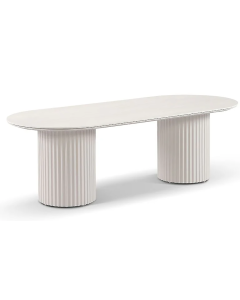 "Aria" Superior Comfort Premium Quality Aluminium & Ceramic 2.4m Outdoor Dining Table – Light Dune W240 x D100 x H77 CM (RRP $2499)