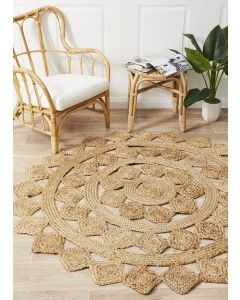 Atrium Tessellate Hamptons Style Indoor Rug Natural Round