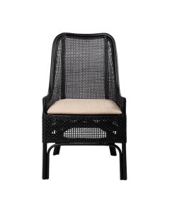 Southbeach Hamptons Dining Chair Black, W 54 D 56 H 96cm (RRP $449)