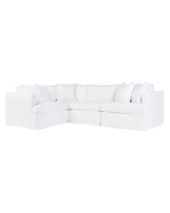 Birkshire Slip Cover Modular Sofa White Linen Option 2, 276cm W x 96cm-196cm D x 85cm H (RRP $8910)