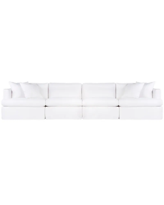 Birkshire Slip Cover Modular Sofa White Linen Option 4, 360cm W x 96cm D x 85cm H (RRP $9020)