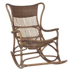 "Byron" Alfresco Hamptons Style Rattan Cane Rocking Chair Antique Natural, 66cmW x 94cmD x 102cmH (RRP $699)