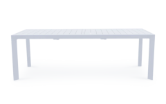 "Bayview" Hamptons Style Outdoor Aluminium Extension Dining Table in White, 230 - 345cm x 104cm x 75.5cmH