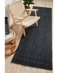 Bondi Hamptons Style Indoor Rug Black Runner