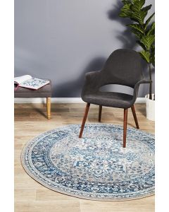 Babylon 207 Hamptons Style Indoor Rug Blue Round
