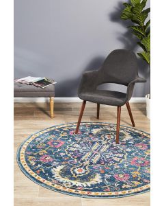 Babylon 209 Hamptons Style Indoor Rug Navy Round