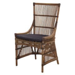 "Byron" Hamptons Style Rattan Cane Dining Side Chair, Antique Natural (RRP $499)