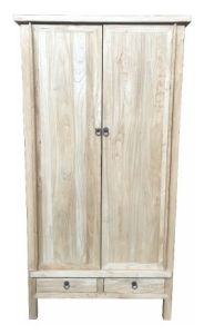 "Kingscliff" Recycled Elm Timber Cabinet, Linen Press 100cm x 45cm x 190cm