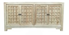 "Kingscliff" Recycled Elm Timber 4 Door Lattice Buffet, 180cm x 45cm x 90cm