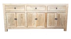 "Kingscliff" Recycled Elm Timber 3 Drawer 6 Door Sideboard, 200cm x 45cm x 90cm