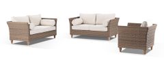 "Tahiti" Hamptons Style Outdoor Setting includes 2 x 2 Seater Lounges and Armchair