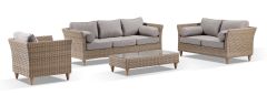 "Tahiti" Hamptons Style Outdoor 3, 2 & 1 Seater Lounges with Sunbrella Cushions & Coffee Table