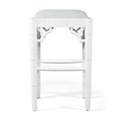 "Nantucket" Hamptons Style Chippendale Kitchen Counter Backless Bar Stool, White