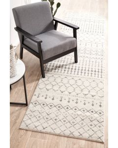 Chrome Elsa Hamptons Style Indoor Rug Silver Runner