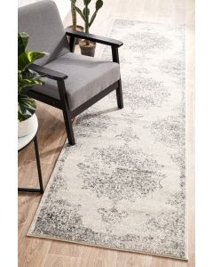 Chrome Rita Hamptons Style Indoor Rug Silver Runner