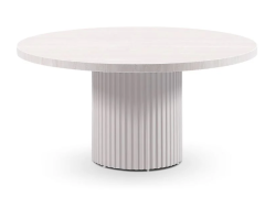 “Curl Curl” Superior Comfort Premium Quality 1.5m Round Ceramic Top Outdoor Dining Table – Light Dune Ø150 x H75 CM (RRP $4499)