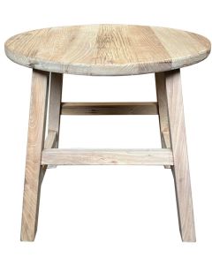 "Kingscliff" Recycled Elm Timber Round Side Lamp Table, 60cm DIA x 55cmH (RRP $499)