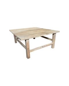 "Ubud" Hamptons Style Recycled Elm Timber Square Coffee Table, 100x100x55cmH (RRP $999)