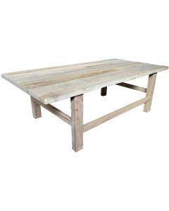 "Ubud" Hamptons Style Recycled Elm Timber Square Coffee Table, 140x70x46cmH (RRP $1199)