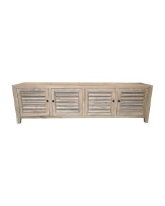 "Byron" Coastal Style 4 Door Entertainment TV Unit Recycled Elm, 200cm x 40cm x 58cmH (RRP $2499)