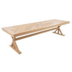 "Lake House" Solid Natural Teak Hardwood Timber Outdoor Dining Table, 250cm x 100cm