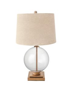 Ivy Small Antique Brass And Glass With Natural Linen Shade (RRP $399)