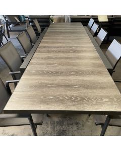 "Paloma" Resort Style Outdoor Tile Top Aluminium Extension Dining Table Gunmetal, 220cm - 340cmL x 100cmW x 75cmH (RRP $2499)