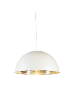Alfresco Dome Ceiling Pendant White and Silver (RRP $1210)