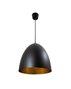 Egg Ceiling Pendant Black and Brass (RRP $605)