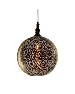 Moroccan Ball Ceiling Pendant Medium Silver (RRP $1430)