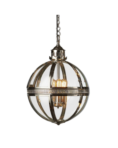 Saxon Ceiling Pendant Medium Shiny Nickel (RRP $2134)