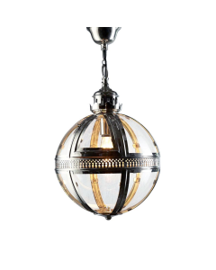 Saxon Ceiling Pendant Small Shiny Nickel (RRP $1496)