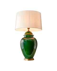 Fine Cotton Ceramic Table Lamp Base Emerald (RRP $836)