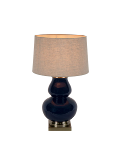 Matisse Ceramic Table Lamp Base Midnight Blue (RRP $572)