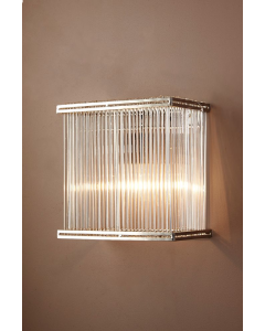 Verre Rectangular Wall Light Silver,  D 15cm W 15cm H 26cm (RRP $549)