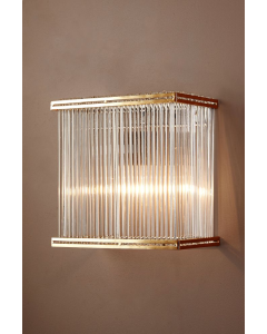 Verre Rectangular Wall Light Brass, L 25cm W 15cm H 26cm (RRP $549)
