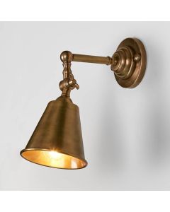 Utopia Wall Light with Metal Shade Antique Brass (RRP $418)