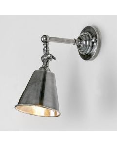 Utopia Wall Light with Metal Shade Antique Silver (RRP $418)