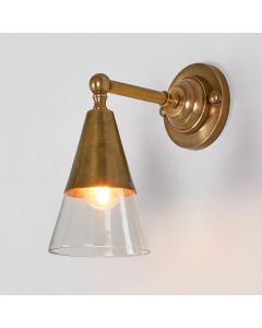 Otto Wall Light With Glass Shade Antique Brass (RRP $363)