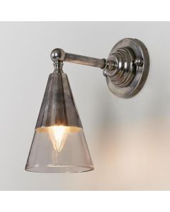 Otto Wall Light With Glass Shade Antique Silver (RRP $363)