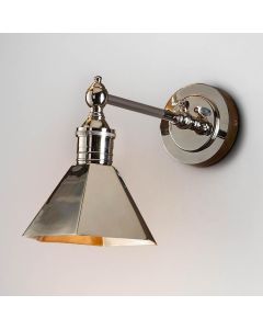 Mayfair Wall Light with Metal Shade Shiny Nickel (RRP $407)