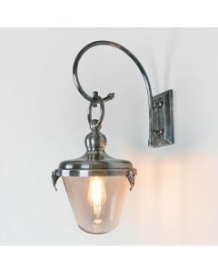 Savoy Outdoor Wall Light with Glass Shade Antique Silver (RRP $1518)
