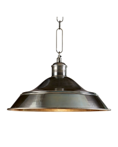 Palladium Ceiling Pendant Antique Silver, D 60cm W 60cm H 30cm (RRP $1499)