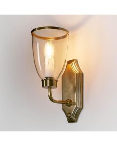 Westbrook Wall Light with Glass Shade Brass (RRP $341)