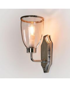 Westbrook Wall Light with Glass Shade Shiny Nickel (RRP $341)