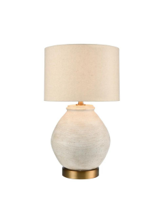 Forbes White Sandstone Table Lamp & Linen Shade (RRP $349.8)
