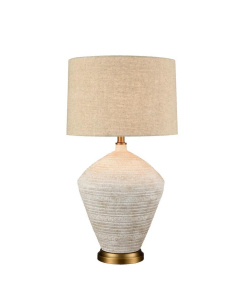 Caufield White Sandstone Table Lamp & Linen Shade (RRP $371.80)