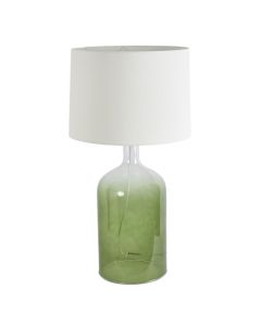 Henley Green Glass Table Lamp & White Shade (RRP $396)