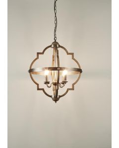 Hyatt Ceiling Pendant Medium Rust Brown and Silver Black (RRP $1309)