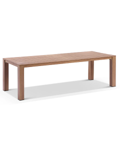 "Entertainer" Superior Comfort Premium Quality Aluminium Outdoor Dining Table – Mahogany W245 x D92 x H74 CM (RRP $1999)